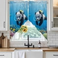 thumbnail image 3 of Swag Valance Curtains for Windows, Funny Diving Panda Light Filtering Kitchen Curtains with Rod Pocket, Ocean Sea Coastal Coral Fish Marine Life Window Treatment Valances, 36x63 - 2 PCS, 3 of 9