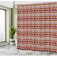 thumbnail image 4 of Ambesonne Animal Shower Curtain, Zigzags Animal Silhouettes, 69"Wx75"L, Vermilion and Multicolor, 4 of 4