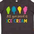 thumbnail image 4 of Inktastic All You Need Is Ice Cream - Blue Pink Yellow Green Boys or Girls Toddler T-Shirt, 4 of 5