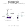 thumbnail image 6 of Rosec Jewels Cat on Moon Earrings with Amethyst - AAA Quality - Real Amethyst Diamond Earrings - Jewelry Box Included, 18K White Gold, 6 of 7