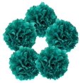 thumbnail image 1 of Just Artifacts 5pcs 12-Inch Tissue Paper Pom Pom Flower Ball (Peacock), 1 of 1
