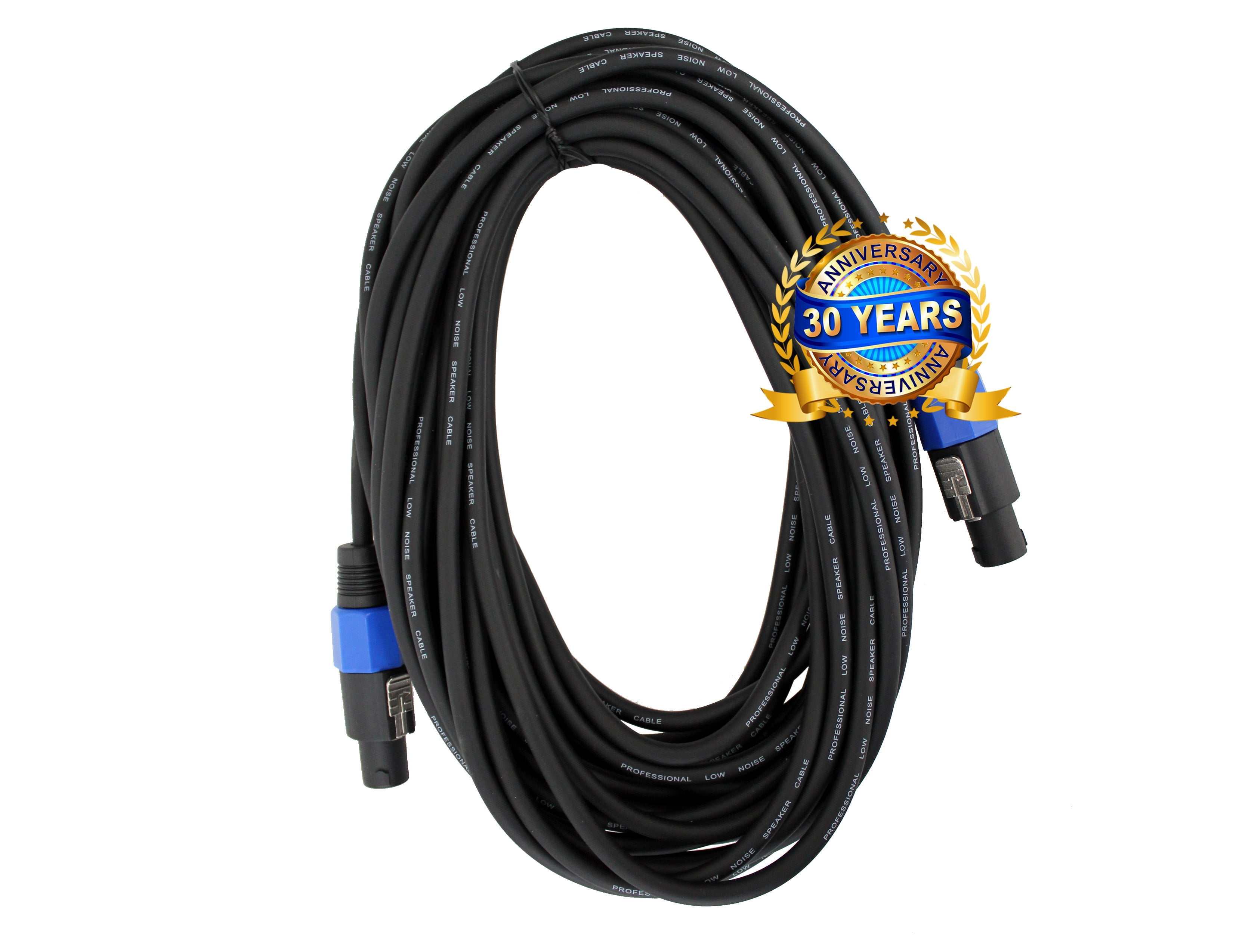 2x 25 ft foot speakon to speakon pro audio speaker cable 25 Feet
