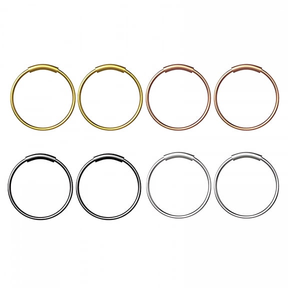DESIGNICE 2026 New 22 Gauge Nose Ring Hoop 10Mm Nose Ring Stainless Steel Hinge Septum Piercing Nose Ring Hoop Lips Ear Ring - 8Mm