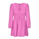 thumbnail image 4 of Gibobby Vestido de punto para mujer Vestido midi de cuello en V de color sólido de otoño invierno para mujer de volantes plisado Vestido informal de estilo francés(Rosa caliente,M), 4 of 5