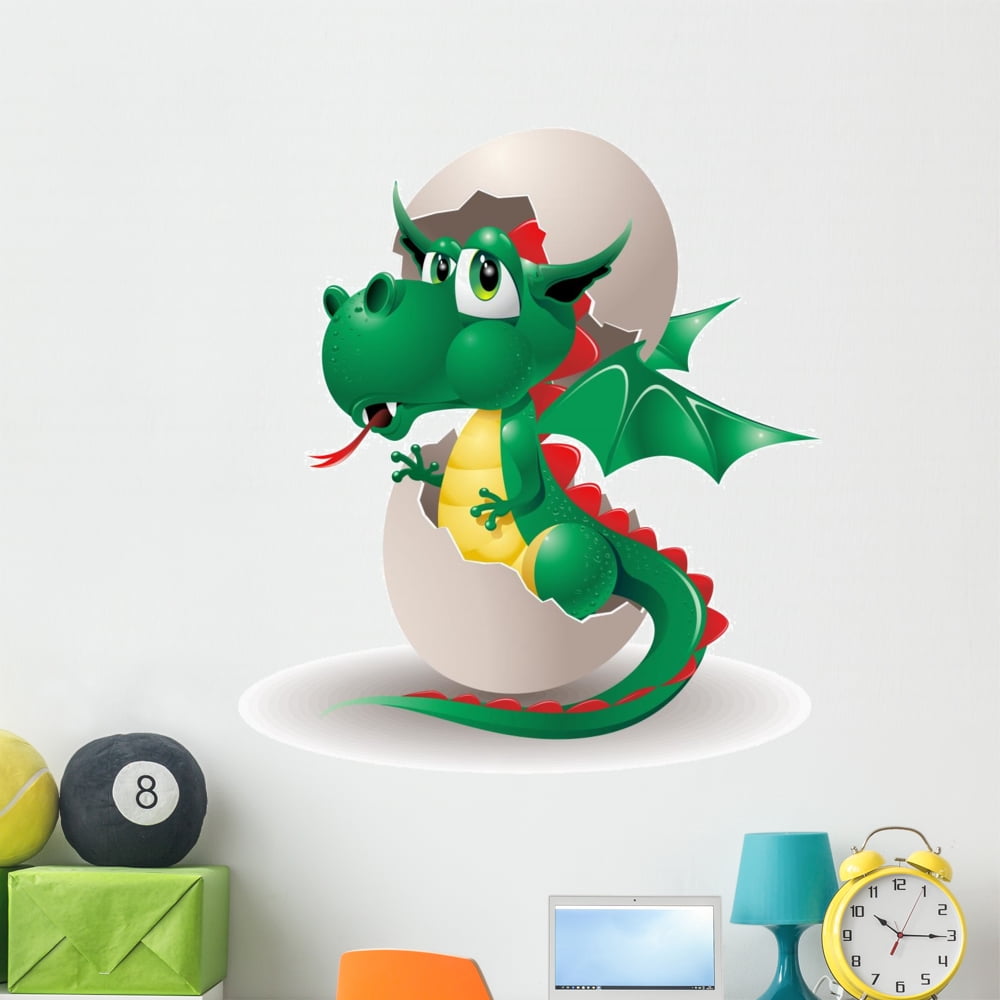 Dragon Baby Dragon Cartoon Wall Mural by Wallmonkeys Peel and Stick ...