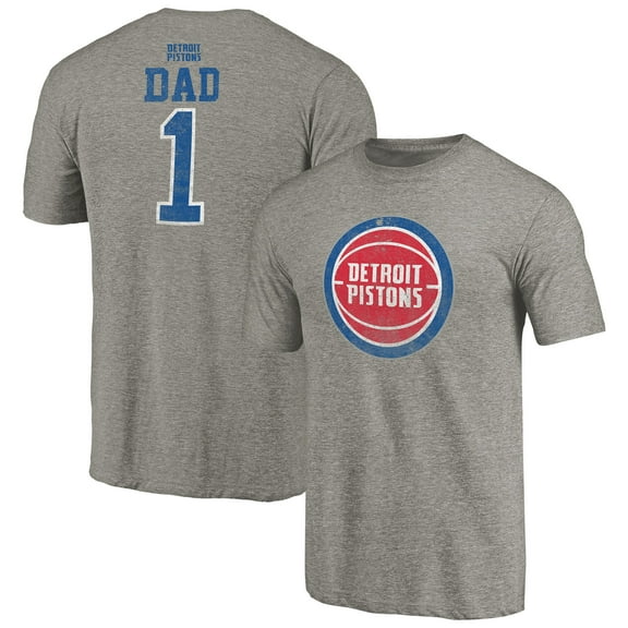 Men's Gray Detroit Pistons Greatest Dad Tri-Blend T-Shirt