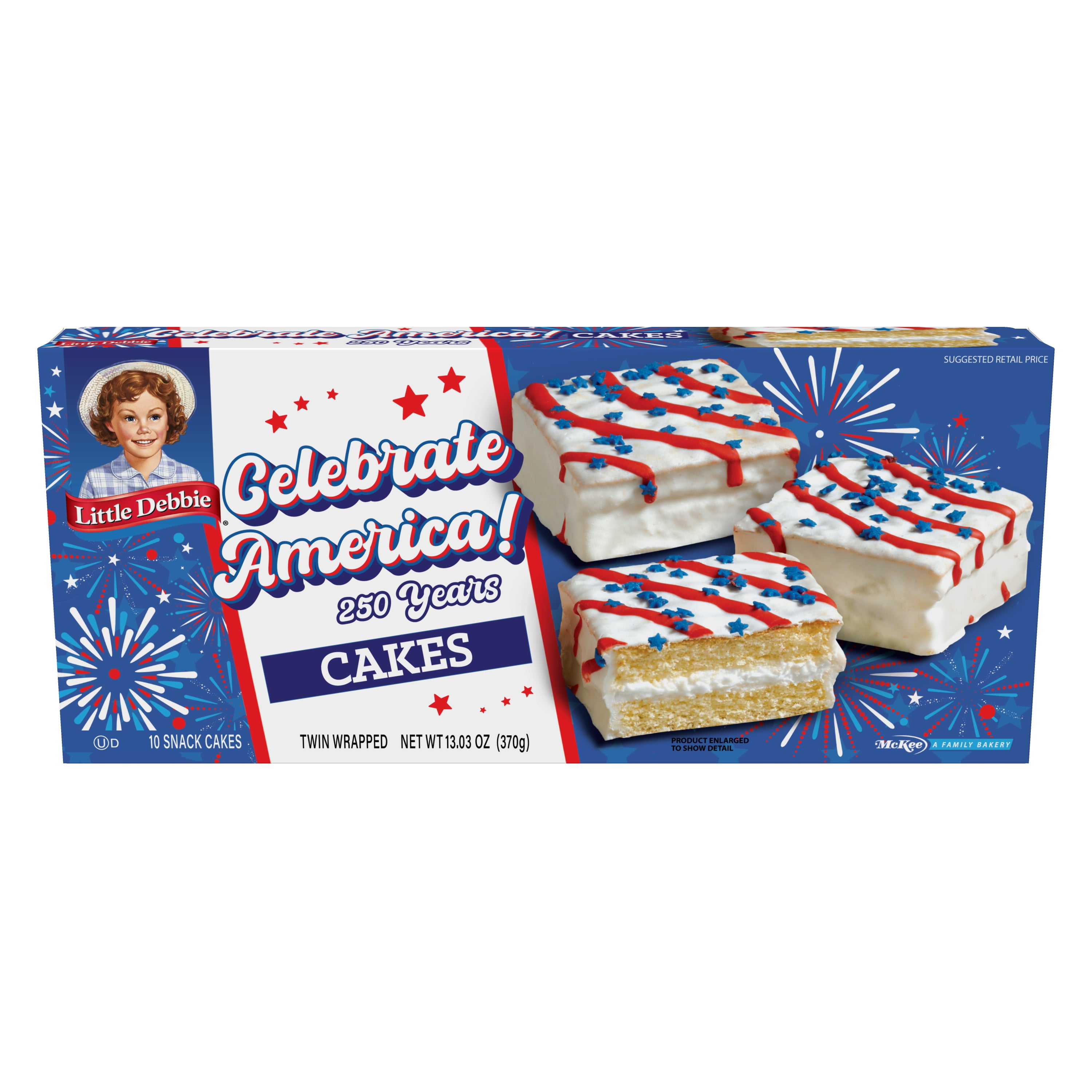 Little Debbie Red, White & Blue Vanilla Cakes, 13.03 oz (10 count)