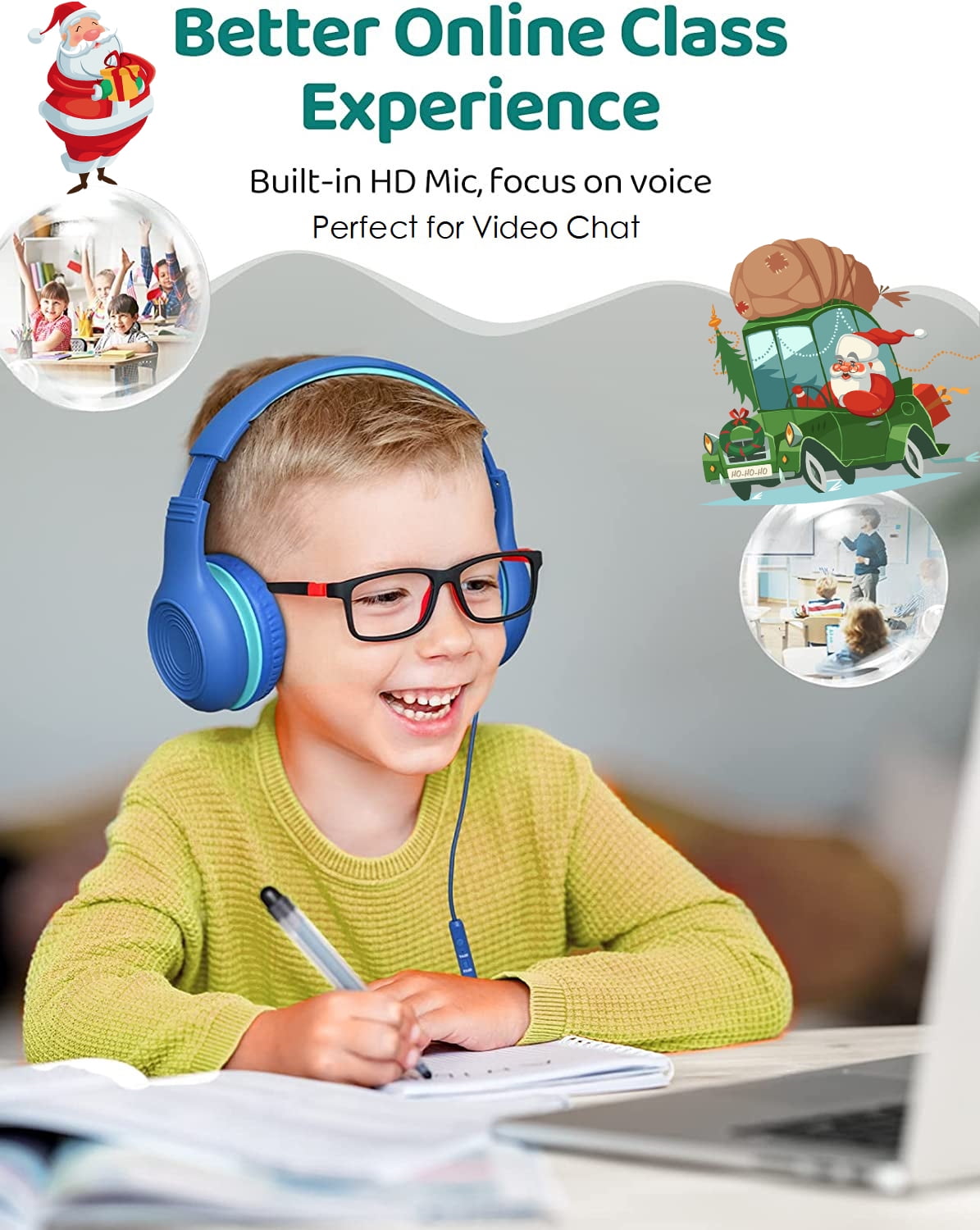 Mpow CH6S Casque Audio Enfant avec Microphone, Casque Ecouteur