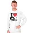 thumbnail image 5 of Love Wife Wi-Fi Funny Husband Married Men's Long Sleeve Tee T Shirt Brisco Brands S, 5 of 5