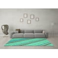 thumbnail image 3 of Ahgly Company Machine Washable Indoor Rectangle Southwestern Turquoise Blue Country Area Rugs, 4' x 6', 3 of 4
