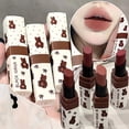 thumbnail image 2 of 1pc Waterproof Matte Coffee Brown Lipstick Moisturizing Long Lasting Not Easy To Fade Low Saturation Rose Pink Brown Lip Gloss, 2 of 5