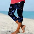 thumbnail image 3 of GHSOHS Leggings for Women Yoga Pants Leggins Tummy Control Capri Leggings for Women Floral Print Cropped Leggings Knee Length Summer Workout Leggings Casual Comfy Cropped Yoga Pants Petite Capris,2XL, 3 of 5