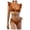 Brown, variant on QLEICOM Womens Swimsuits Tummy Control Plus Size Swimsuit Coverup Solid Lace Bikini Set Push Up Swimsuit Beachwear Padded Swimwear Brown S