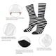 thumbnail image 4 of Balery Black And White Stripes Calcetas Largas con Estampado para Hombre y Mujer – Suaves y Transpirables, Talla Única (US 5-11), 4 of 6