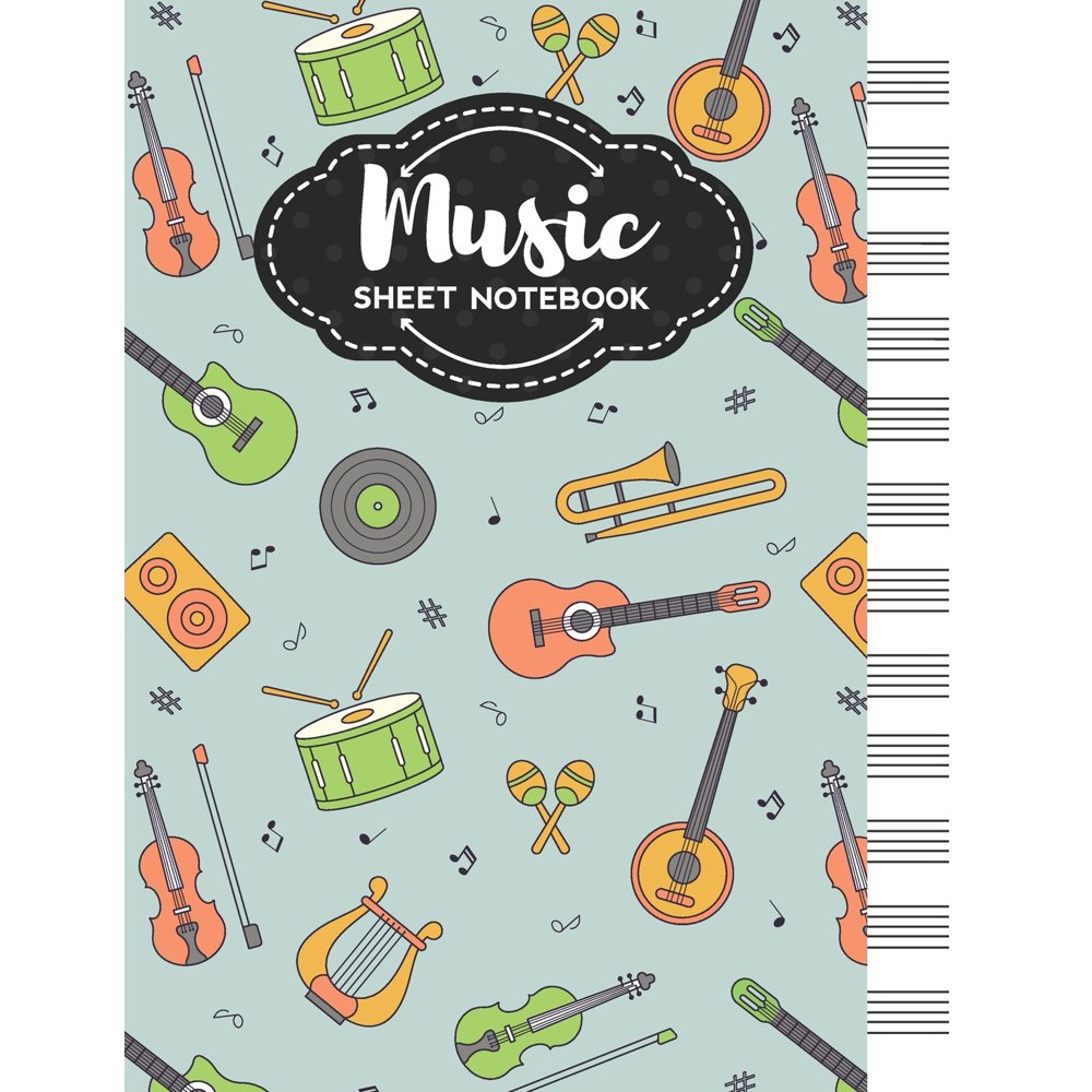 Music Sheet Notebook Blank Staff Manuscript Paper with Unique Music