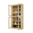 thumbnail image 3 of Palace Imports 100% Solid Wood Kitchen Pantry Storage Cabinet with Glass Doors and Adjustable Shelves, Yellow, 3 of 7