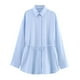 thumbnail image 5 of Tops para mujer,Blusa de manga larga con solapa para mujer, camisa informal de poliéster, color liso, ideal para el hogar o la oficina, sopatenor, 5 of 6