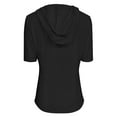 thumbnail image 3 of Ladies' Fashionable Casual Short Sleeved Round Neck Zipper Hooded Thin Hoodie T-shirt, 3 of 4