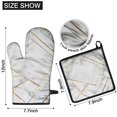 thumbnail image 6 of White Gold Geometric Marble Kitchen Oven Mitt and Pot Holder Sets 2 Pcs for Baking, Cooking and Grilling, Heat Resistant Up To 392 °F, 6 of 7