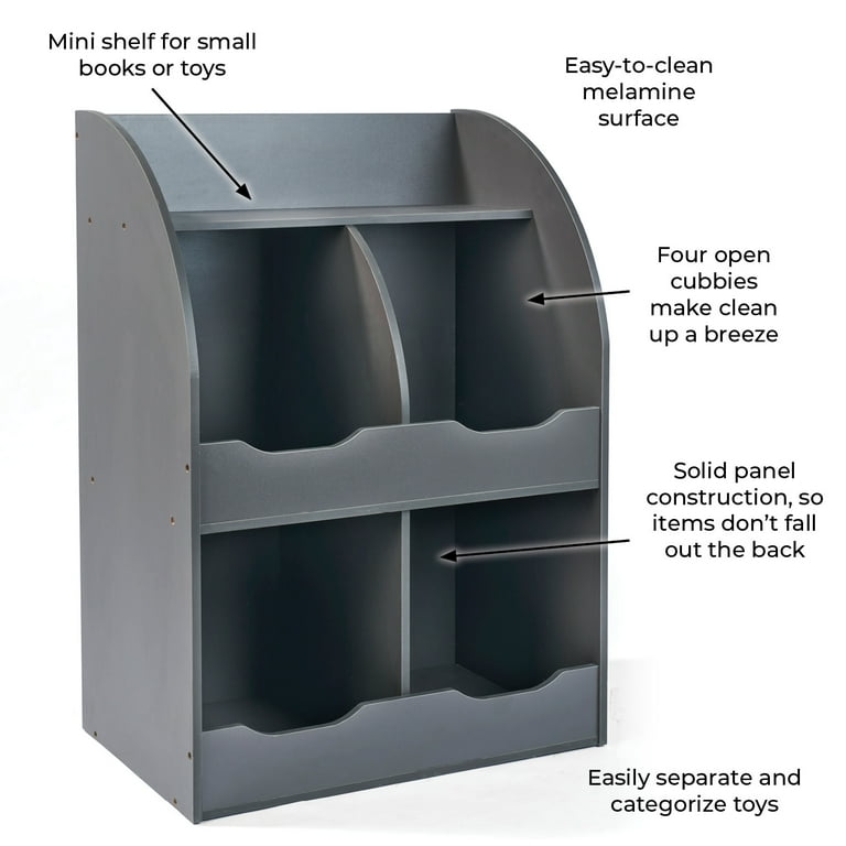 Children's Wooden Two Bin Stackable Storage Cubby 5.3 2024 cu ft, Grey