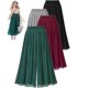 thumbnail image 3 of Chiffon Women Wide Pants Pleated Beach Culottes Loose Cropped Pants High Waist Thin Wide-Leg Trousers, 3 of 5
