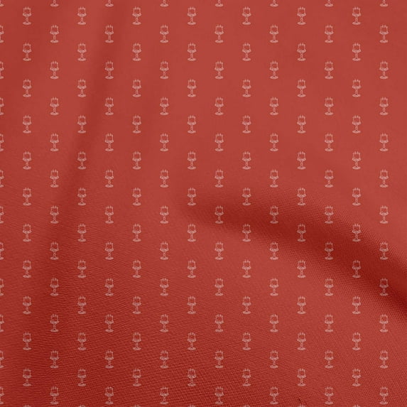 oneOone Polyester Spandex Red Fabric Retro Minimal Candle Sewing Fabric By The Yard Printed Diy Clothing Sewing Supplies 56 Inch Wide