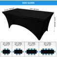 thumbnail image 3 of Nappe de Cuisine Spandex 2 Pcs [4 Pieds, Noir] Serrée, Ajustée, Lavable et Résistante aux Plis Housse de Table Rectangulaire de Patio, 3 of 5