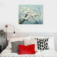thumbnail image 4 of Nawypu Flowers Wall Art Plum Blossom Canvas Art Botanical Floral Canvas Pictures Grey Blue Canvas Artwork for Bedroom Living Room Bathroom Kitchen Office Home Wall Decor Framed Ready to Hang, 4 of 4