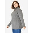 Woman Within Women's Plus Size Cable Knit HalfZip Pullover Sweater