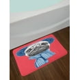 thumbnail image 2 of Pug Bath Mat, Detailed Dog Drawing with Scarf Earmuffs on Dark Coral Background Animal Fun, Non-Slip Plush Mat Bathroom Kitchen Laundry Room Decor, 29.5 X 17.5 Inches, Dark Coral Turquoise, Ambesonne, 2 of 2
