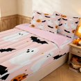 thumbnail image 2 of Erosebridal Kawaii Spooky Animal Zipper Twin Comforter Sets with Fitted Sheet and 2 Pillowcases, Cartoon Pumpkin Zipper Bedding Set for Girls, Blush Pink Orange Black, Pink Reversible, 2 of 7