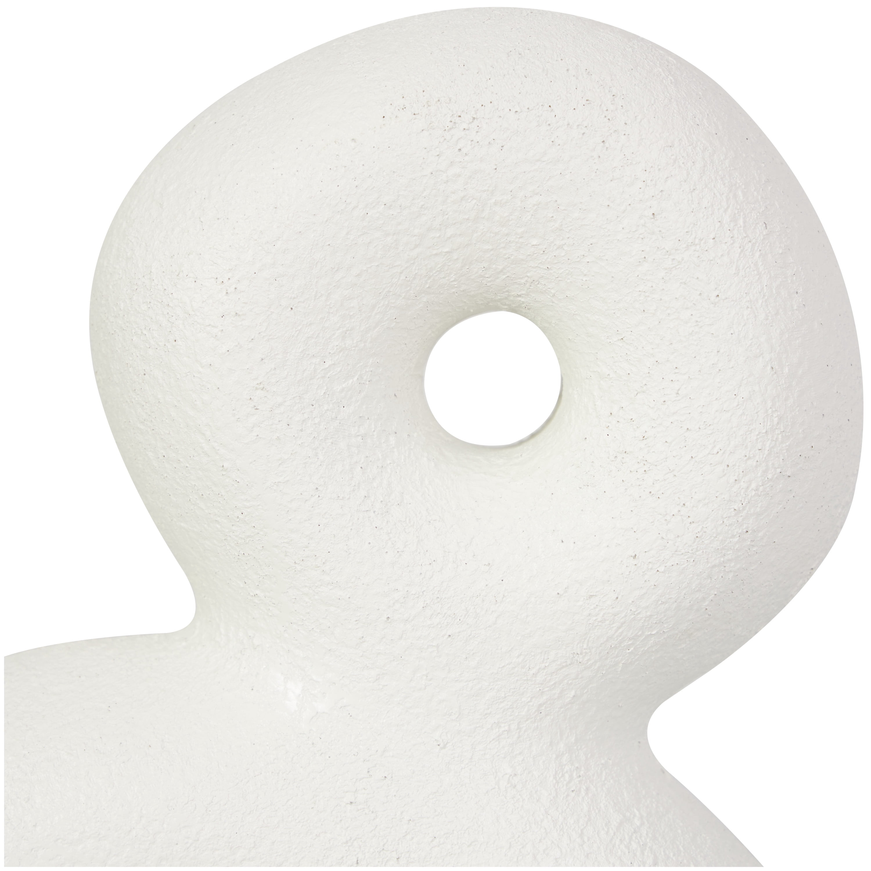 9" x 14" White Resin Stacked Circle Ring Abstract Sculpture, by DecMode