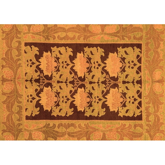 Ahgly Company Indoor Rectangle Abstract Orange Modern Area Rugs, 5' x 7'