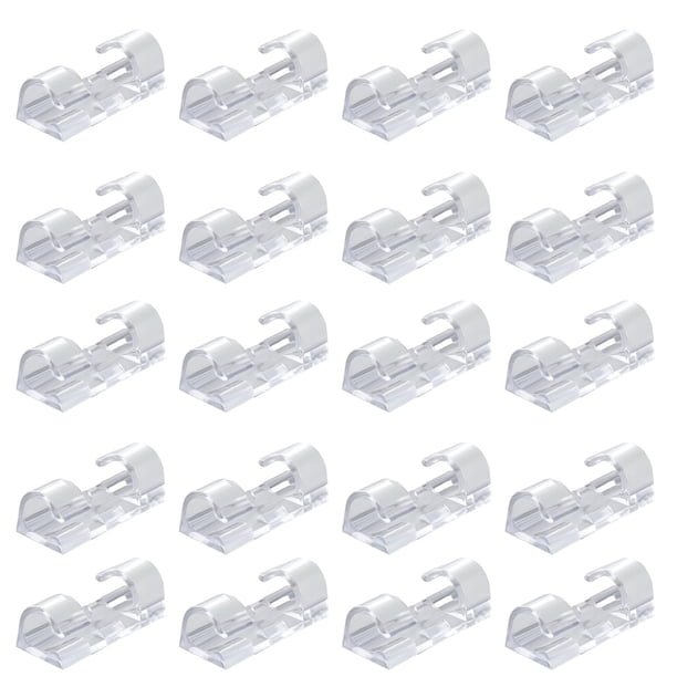 Organizador de cables para oficina en casa, clips de cable adhesivos fuertes, soporte de alambre redondo que garantiza que su espacio esté seguro y ordenado, compatibilidad universal con varios