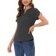 thumbnail image 4 of BLUSA ESTAMPADA DE PUNTOS EN V DE MANGAS CORTAS PARA MUJER INSPIRE CHIC TALLA S NEGRO, 4 of 7