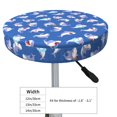 Balery Party Shark Cute Round Bar Stool Seat Covers Velvet Fabric