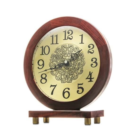 Aero Snail 10" Vintage Mantel Clock, Solid Wood, Battery Operated, Desk Shelf Clock W660S23