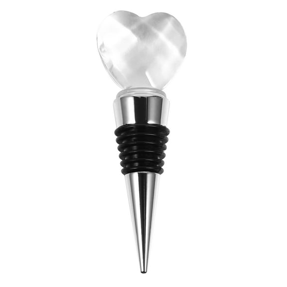 HOMEMAXS Silver Heart Shape Bottle Plug Alloy Wine Sealer for Wine and Drinks Preservation 1 Pc
