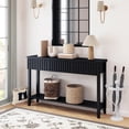 thumbnail image 3 of LAZZO Modern Fluted Console Table, Narrow Long Behind Couch Sofa Entryway Table with 3 Drawers & 1-Tier Open Shelf, Black, 3 of 9