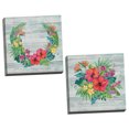 thumbnail image 1 of Gango Home Decor Country-Rustic Floral Decor | Colorful Bird Of Paradise, Hibiscus, & Pansy Flower Ring & Bouquet by Paul Brent (Ready to Hang); Two 12x12in Hand-Stretched Canvases, 1 of 1