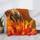 thumbnail image 3 of Fotbe Honeybee On Vibrant Flower Manta de Franela con Estampado, Manta Ultrasuave para Cama, Sofá, Auto, Hipoalergénica y Antibolitas-50"x40", 3 of 6