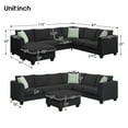thumbnail image 6 of L Shaped Modular Sectional Sofa Set with Ottoman, 7 Seater 100% Polyester Corner Couch with Removable Cushions Pillows for Living Room Office, 6 of 20