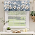 thumbnail image 2 of White Floral Curtain Valances for Windows, Kitchen Valance Window Treatments Panel 2 Pack, Blue Botanical Flowers Branches Plants Rod Pocket Short Curtains for Bathroom Bedroom 60 x 18 Inch, 2 of 8