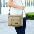 thumbnail image 5 of Yucurem Men Canvas Shoulder Bags Multi Pocket Male Travel Messenger Handbag (Khaki), 5 of 10