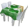 thumbnail image 5 of St. Patrick''s Day Rectangle Tablecloth 60"(W) x 120"(L), St. Patrick''s Day Clover Leaf Modern Table Linen Cloth Cover for Kitchen Dining Room Party Home Decor, 5 of 6