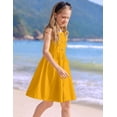 thumbnail image 4 of Arshiner Girls Dress Sundress Summer Casual Dresses Short Sleeves Dresses Yellow 11-12, 4 of 9