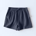 thumbnail image 2 of YUGYXL Cotton Linen Shorts for Women Summer Drawstring Comfy Shorts 2025 Trendy Stretch Waist Quick Dry Holiday Shorts with Pockets Dark Gray L, 2 of 6