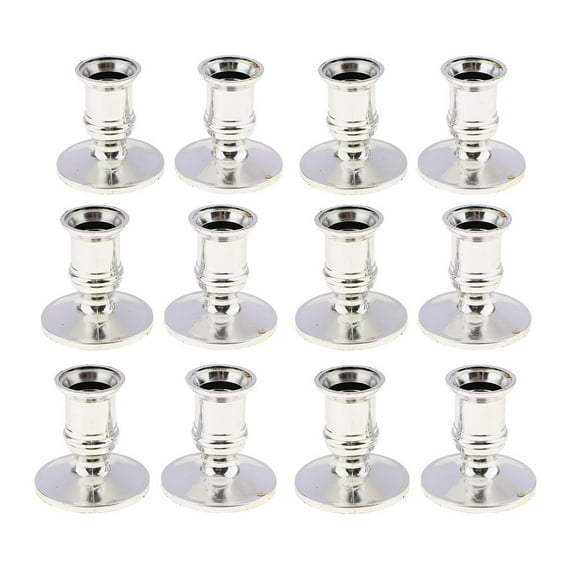 12Pcs Electronic Taper Candle Holder Candlestick Wedding Atmosphere