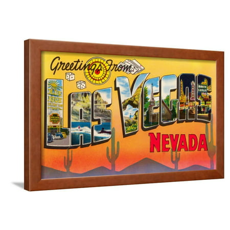 Greetings from Las Vegas, Nevada Framed Print Wall (Best Gifts From Las Vegas)