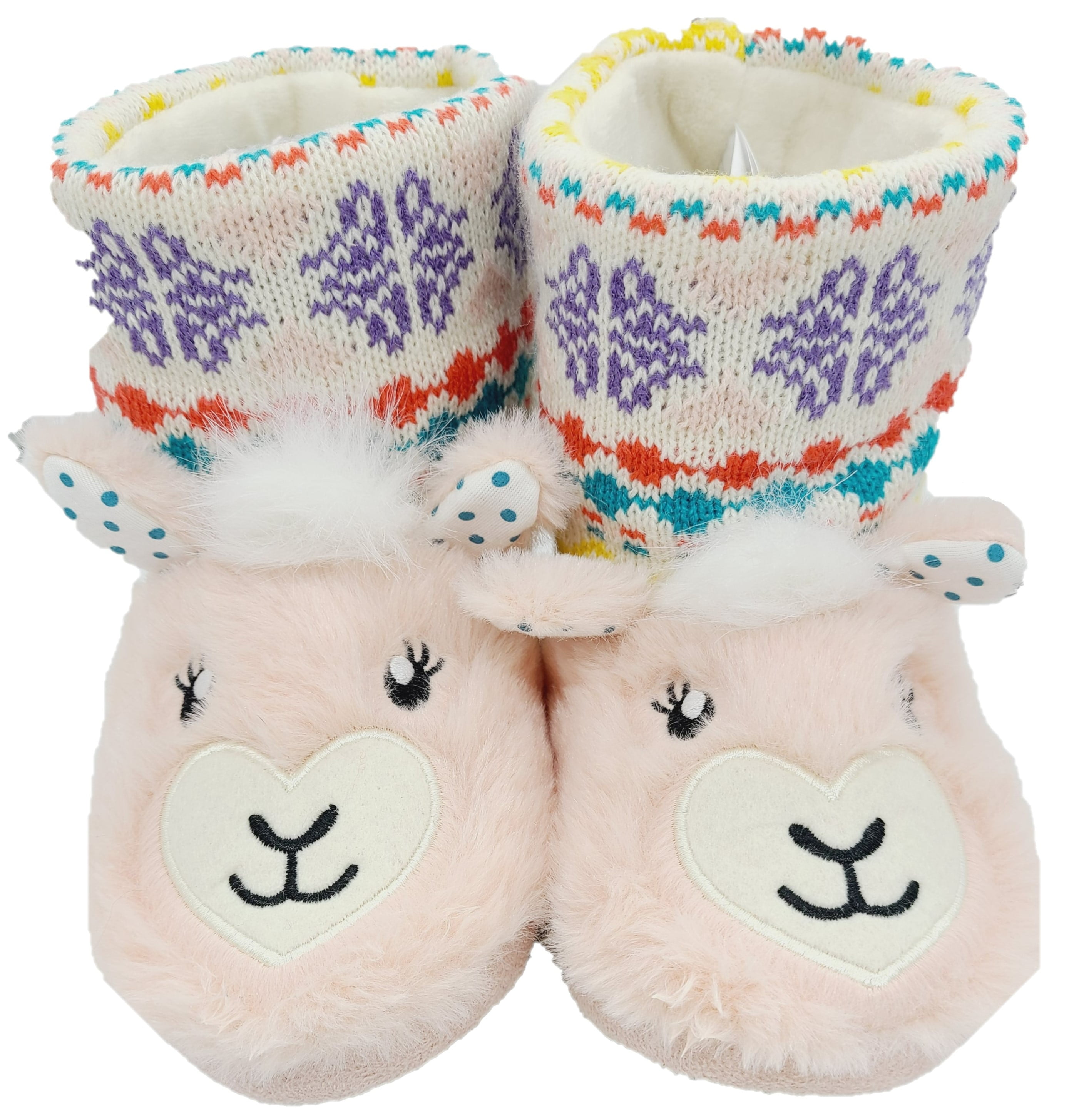 Slipper Boots Girls Boys teddy bear fluffy booties cream warm  9-10 11-12 13-1 